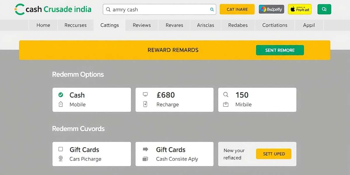 Rewards and Earnings in Cash Crusade India Cash Crusade India reward system showing various redemption options including cash, mobile recharge, and gift cards