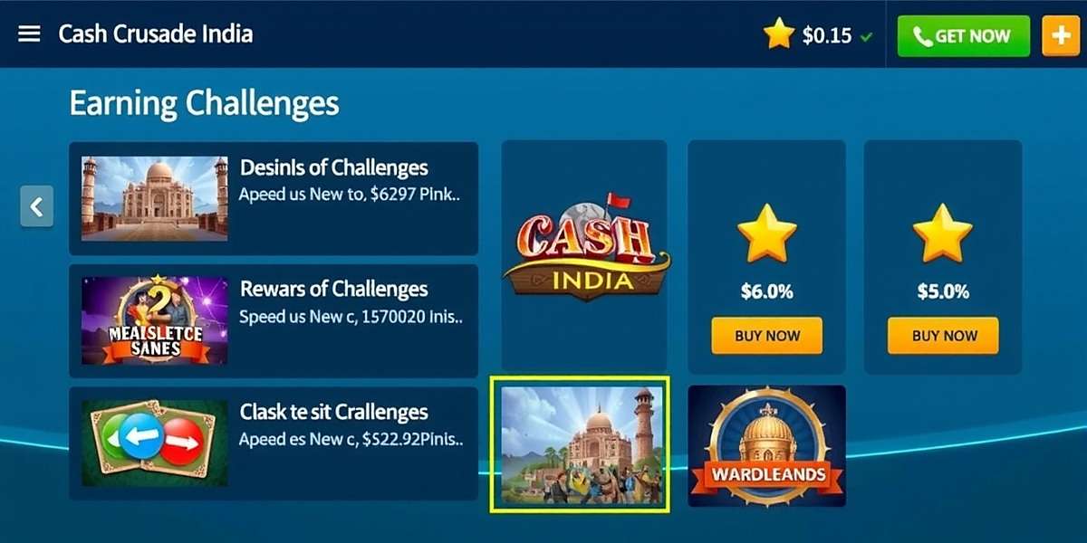 Cash Crusade India - Play and Earn Real Rewards Cash Crusade India game interface showing various money earning challenges and reward options